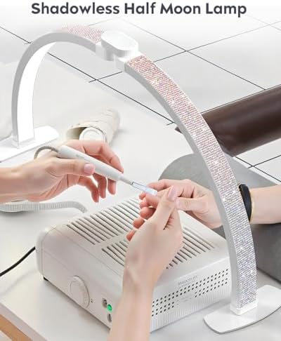 UBeesize 29" Foldable Half Moon Nail Lamp with Phone Holder, CRI95, 4700LM