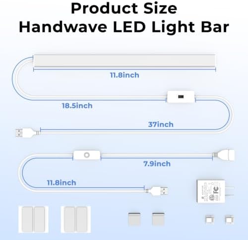 ASOKO 12in Plug in Under Cabinet Light Hand Wave Sensor Kitchen Light