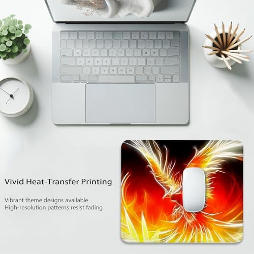 Phoenix After Fire Shower Renascence Mouse Pad, Red and Yellow Desk Mat