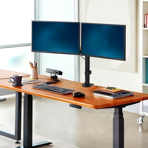 Black Dual Monitor Arm Mount for 13-27 Inch Screens