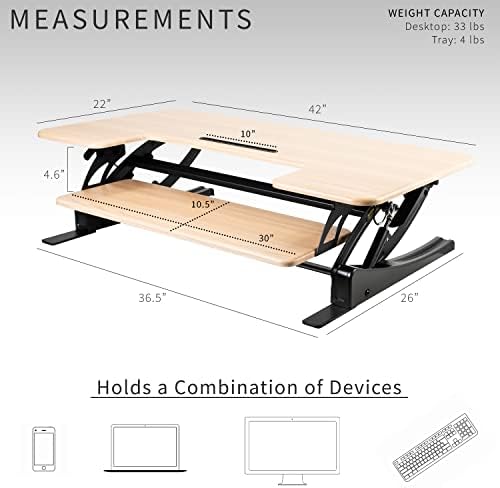 VIVO Real Bamboo 42 in Standing Desk Converter, DESK-V000VLO
