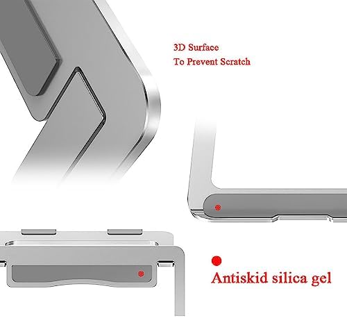 Laptop Stand Travel, Aluminum Portable Foldable Support Stand for 12-17" Laptops and Tablets (Silver)
