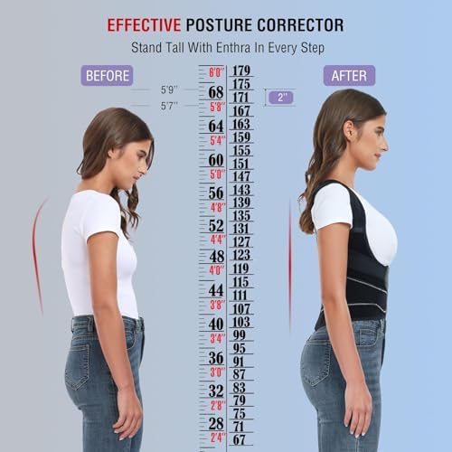 Back Brace Posture Corrector for Women and Men with Spine Vertical Alignment System, Lower Back Pain Relief, Back Straighter Instant Posture Corrector - Scoliosis (Black, X-Large)