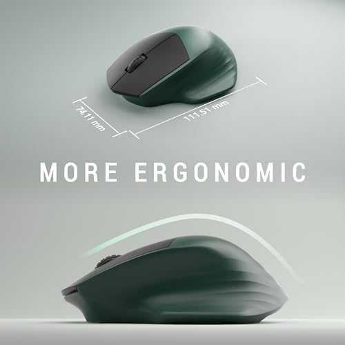 MPTOG Ergonomic Wireless Keyboard and Mouse Combo, Dark-Green Black