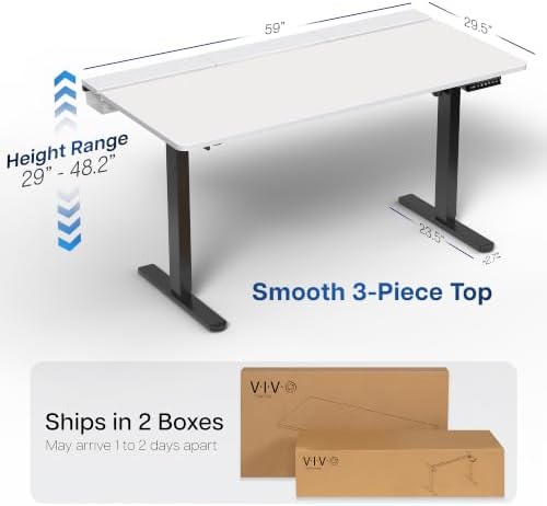 VIVO White 60 x 30 in Standing Desk, DESK-KIT-1B6-P3W