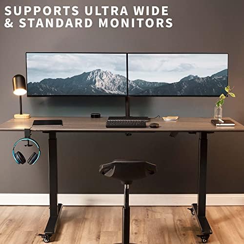 VIVO Full Motion Dual Monitor Desk Mount Clamp Stand VESA, Double Center Arm Joint, Holds 2 Screens up to 34 inches, STAND-V102D