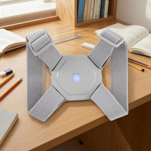 Posture Correction Device Back Brace Support Strap Harness With Low Profile Construction And Smooth Molded Center Housing suitable for students office, 9.5 8.9 2 Cm, style to 2