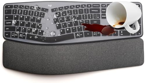 Keyboard Cover for Logitech Ergo K860 Wireless Ergonomic Keyboard, K860 Split Keyboard Protective Accessories -Black