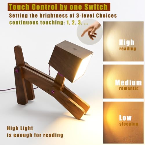 Super Cute Dog Table Lamp for Kids Room Bedroom Bedside Reading Dorm