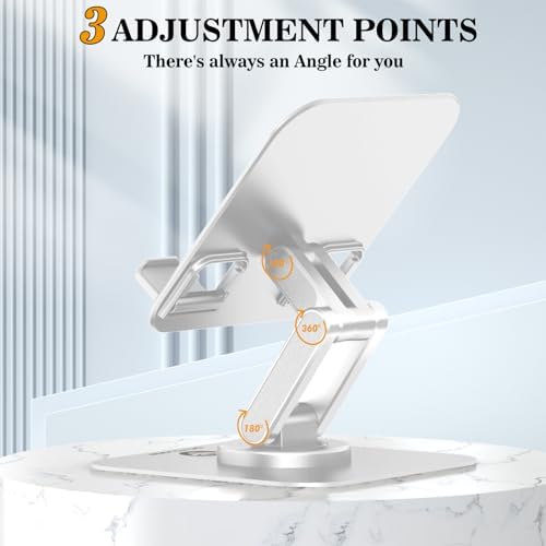 OCYCLONE iPad Stand, 360° Rotating iPad Tablet Stand Holder for Desk, White