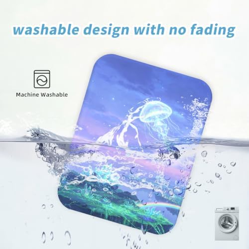 Small Mouse pad, with Edge-Sewn Design, extends Service Life by Twice, occupying the Optimal Size for the Mouse and Wrist Position. (Jellyfish)