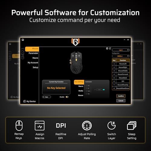 LTC GM023 Tri-Mode Wireless Gaming Mouse, Black