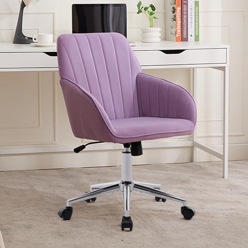 Home Office Desk Chair with Memory Foam Seat and Silver Swivel Base