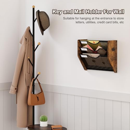 Hanging Wall Files Organizer, 3 Tier Mail Organizer Wall Mounted,Hanging File Holder,Magazine Rack for Documents,Magazine,Literature,File,Mails,Envelopes