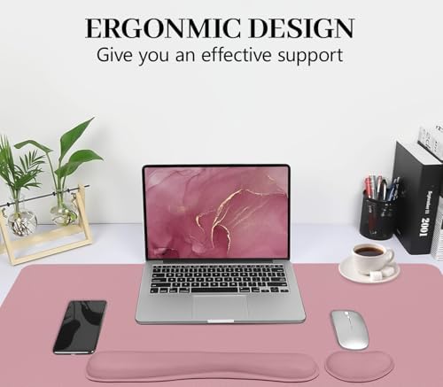 Mouse Pad and Keyboard Wrist Rest, 3-in-1 Keyboard and Mouse Pad