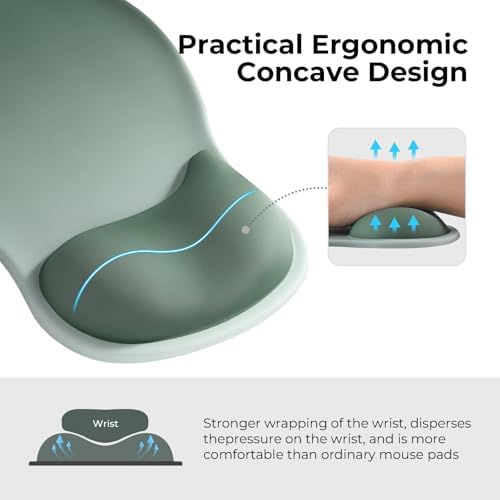EooCoo Mouse Pad with Gel Wrist Rest, Ergonomic Mousepad Wrist Alignment