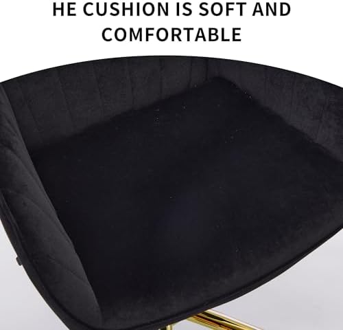 Ergonomic Home Office Desk Chair, Memory Foam Swivel Task Chair, Gold Base