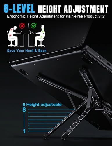 Laptop Stand - Portable Tablet Riser iPad Desk Mount, Black