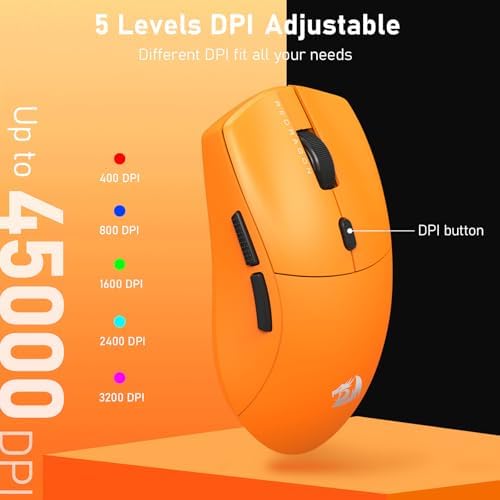 Redragon M919 Pro Wireless Esports Gaming Mouse, 54g Lightweight, Orange