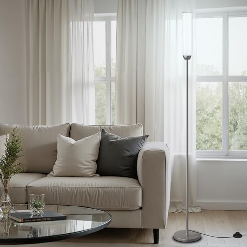 Ambimall LED Floor Lamp with Remote Control, Foot Switch, Deep Grey