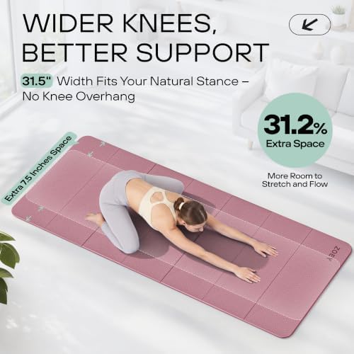 ZOEY 7-Fold Foldable Yoga & Exercise Mat, 74.8x31.5 Extra Wide 31.5 Inch XL Extra Large Lightweight Mat, Folding Pilates Stretching Mat, Anti-Slip Double Non Slip Noise Reducing Hot Yoga Mat, Odorless Non Toxic Eco TPE Workout Mat for Beginners Women M...