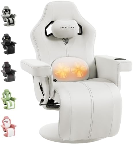 Dowinx Gaming Recliner Chair No Wheels with Footrest Shtasu Massage Lumbar
