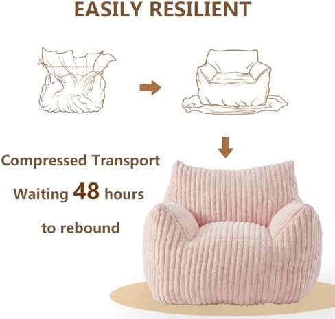 Achicsofar Bean Bag Chair for Adults Teens, Giant Faux Fur Beanbag Armchair