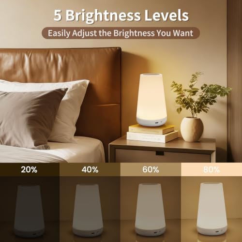 Rechargeable LED Table Lamp, Touch Bedside Night Light