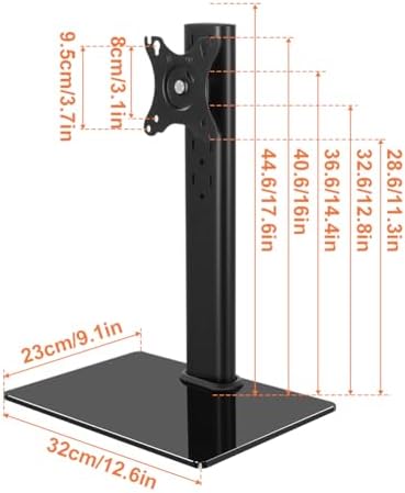 KKTONER Single Computer Monitor Stand Free Standing Desk Vesa Mount for 13 inch to 32 inch Screen Height Adjustable Monitor Mount Swivel Vesa 75*75mm/100*100mm Hold up 77Lbs