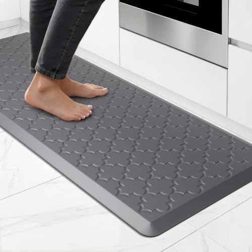Kitchen Mats for Floor, Cushioned Anti Fatigue Mat, Non-Slip, Grey