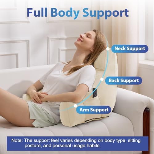IPYNBAP Back Pillow for Bed Sitting up, Reading Pillow, 24 Inch, Beige