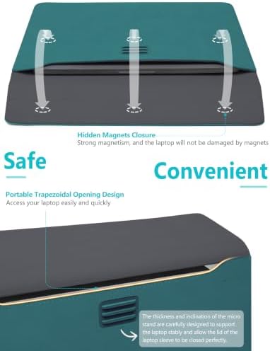 HYZUO 15-16 Inch Laptop Case Sleeve with Adjustable Stand, Dark Green
