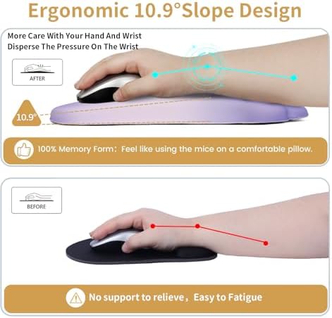 L-SPOUTTO Ergonomic Mouse Pad with Wrist Rest,Cute Mouse Pad Wrist Support