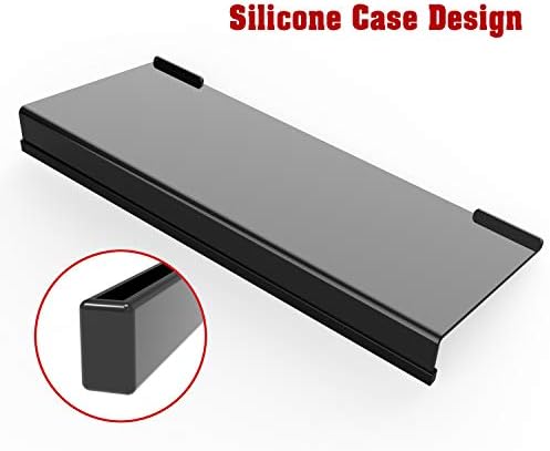 KOTEMON Mini Computer Keyboard Stand-11.8'' x 5.1''-Small Computer Keyboard Tray Acrylic Keyboard Holder for 78 Keys Universal Compact Keyboard, with Black Silicone Strip, Black