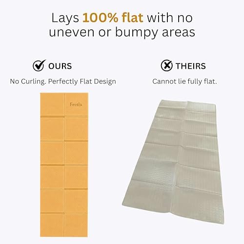 Foldable Yoga Mat, 72" x 24" x 6mm, Lightweight & Non-Slip