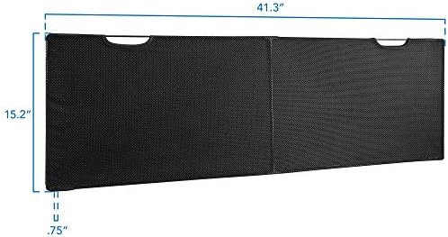 Mount-It! Under Desk Privacy Panel for Sit Stand Workstations [41 Inches Wide], with Cable Management and Organizer Pockets, Modesty Desk Skirt for Home and Office (Black)