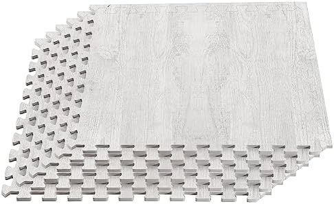 Forest Floor Farmhouse 3/8 Inch Thick Printed Foam Tiles, Premium Wood Grain Interlocking Foam Floor Mats, Anti-Fatigue Flooring – Stylish Flooring Solution