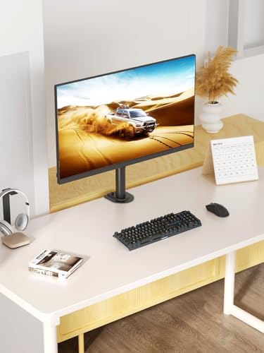 Bracwiser Single Fully Adjustable Monitor Arm Stand Mount Fits One Screen 13-32 inch 22lbs for Monitor Computer Screen 13 15 17 19 20 22 23 24 26 27 30 32 inch VESA 75 100 (MD7401)
