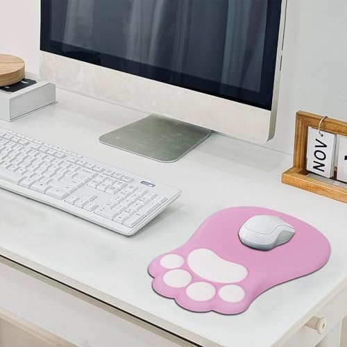 L-SPOUTTO Ergonomic Mouse Pad with Wrist Rest,Pink Mouse Pad Wrist Support