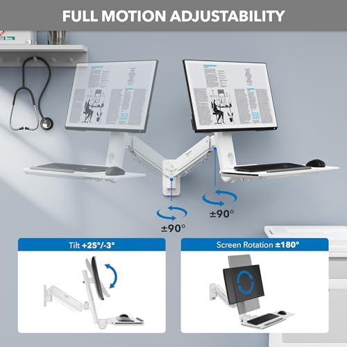 Mount-It! MedHub Wall-Mounted Medical Workstation