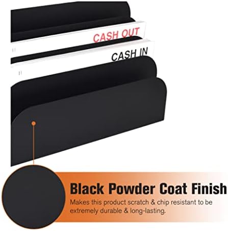 BankSupplies STEELMASTER Steel Cashier Pad Rack 10 Slot Desktop File and Paper Organizer Black Powder-Coated Finish