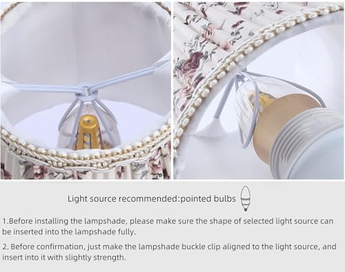 Fuloon Chandelier Lamp Shades, Clip on Small Sconce Lamp Shades, Suit for Candelabra Bulbs in Modern/European/French Country/Farmhouse Decoration, 3.5x4.3x4.9 in(6 Pack, Chiffon Rosa Printed)
