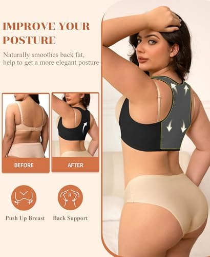 DERCA Posture Corrector for Women Chest Brace Push Up Back Support Bra