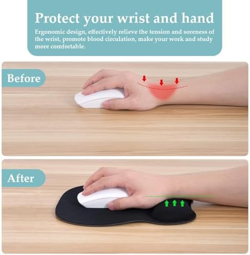 EooCoo Ergonomic Mouse Pad with Wrist Rest, Memory Foam Support Mousepad