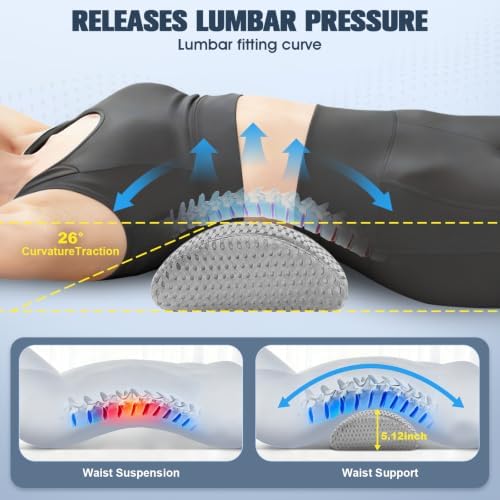 Lumbar Support Pillow,Ergonomic Memory Foam Lumbar Pillow for Chairs Gray