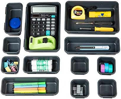 Gonice 18 PCS Interlocking Drawer Organizers Plastic Desktop Organizer Tray
