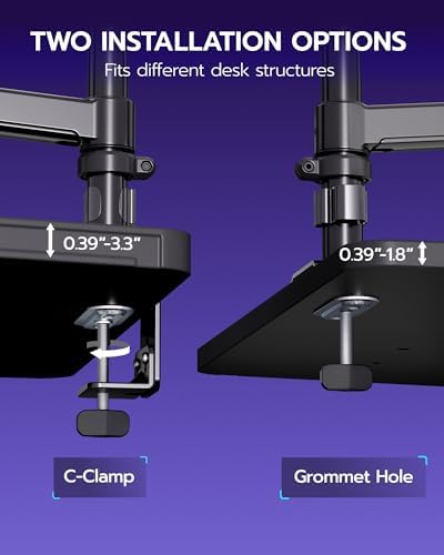 ARES WING Single Monitor Mount - 17 to 40 Inch Screen Monitor Arm, Black