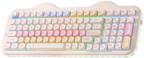 YUNZII C98 Cute Cake Wireless Mechanical Keyboard(Beige, Milk Switch)