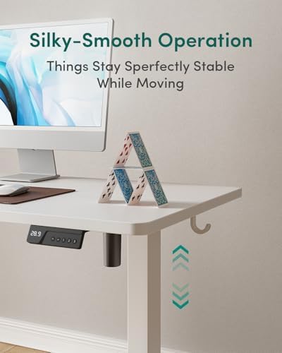 CubiCubi 63x28 Large Electric Standing Desk, 28" Deep Desktop, White