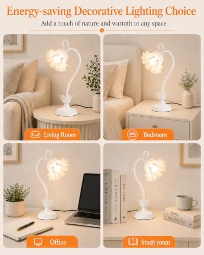 WERFOP Flower Table Lamp Cute Desk Lamp for Bedroom Home Decor